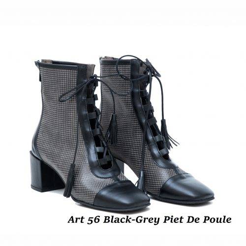 Women Shoes Art 56 Black-Grey Piet De Poule
