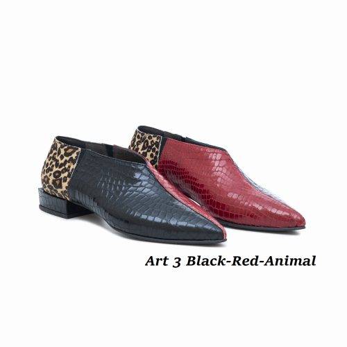 Women Shoes Art 3 Red-Black-Animal