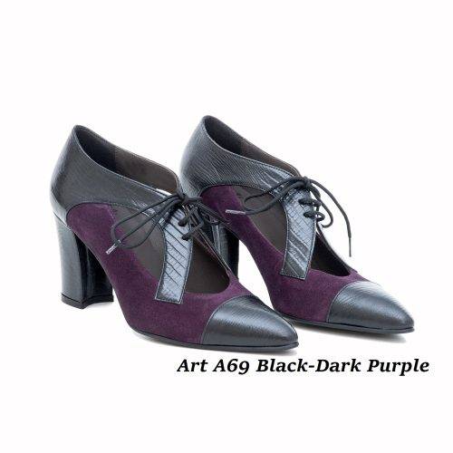Women Shoes Art A69 Black-Dark Purple
