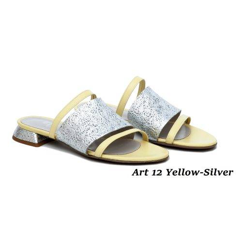 Women Shoes Art 12 Yellow-Silver