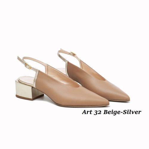 Women Shoes Art 32 Beige-Silver