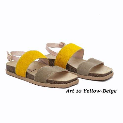 Women Shoes Art 10 Yellow-Beige