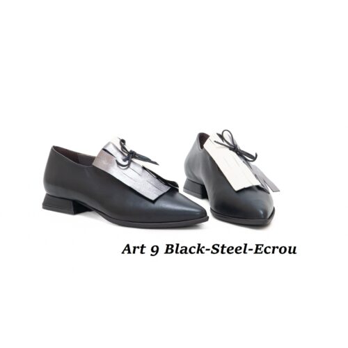Women Shoes Art 9 Black-Steel-Ecrou