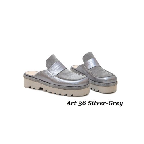 Women Shoes Art 36 Silver-Grey