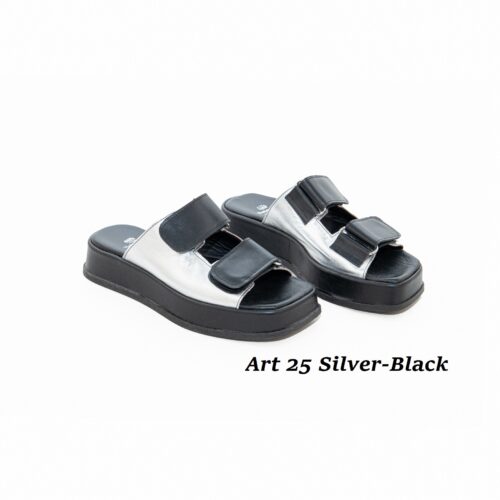 Women Shoes Art 25 Silver-Black