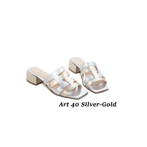 Women Shoes Art 40 Silver-Gold