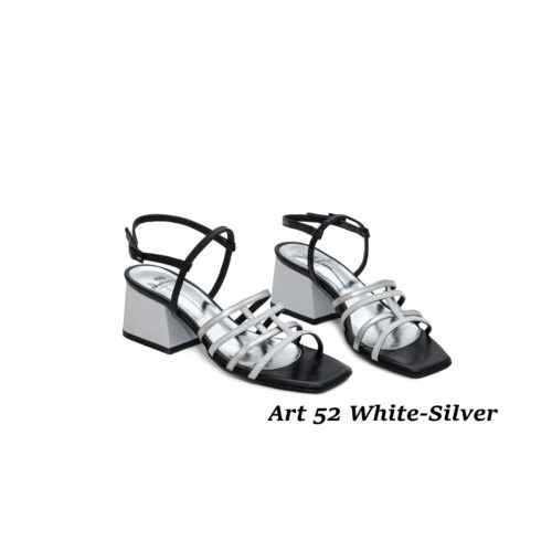 Women Shoes Art 52 Silver-Black-White