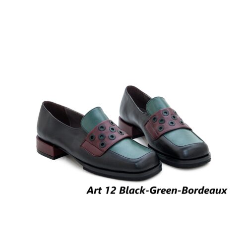 Women Shoes Art 12 Black-Green-Bordeaux
