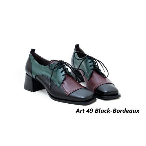 Women Shoes Art 49 Black-Bordeaux