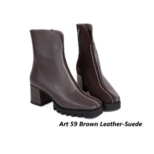Women Shoes Art 59 Brown Leather-Suede