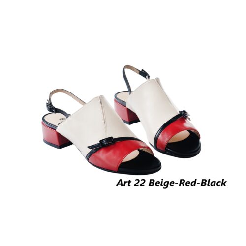 Women Shoes Art 22 Beige-Red-Black