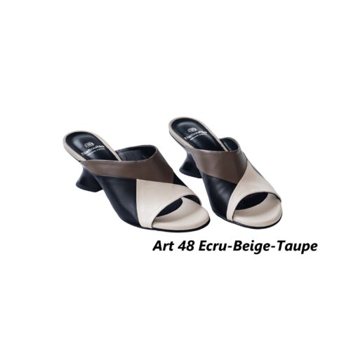 Women Shoes Art 48 Ecru-Taupe-Beige