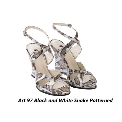 Women Shoes Art 97 Black-White Snake Patterned