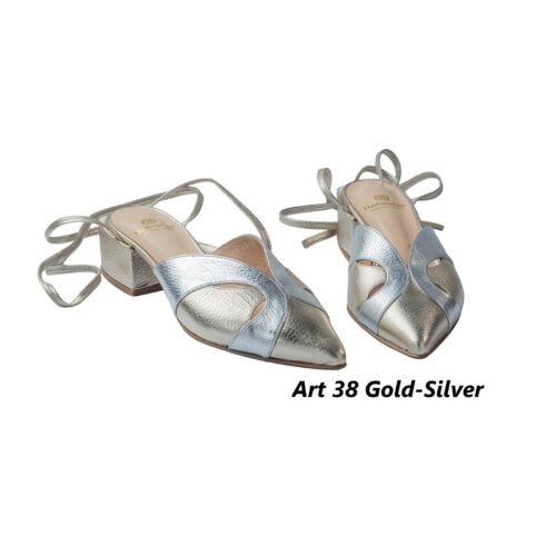 Women Shoes Art 38 Gold-Silver