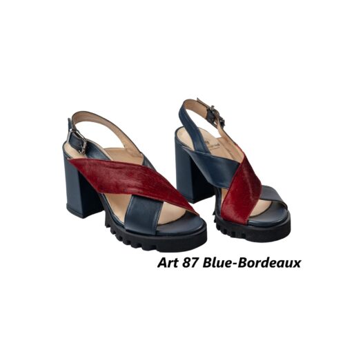 Women Shoes Art 87 Blue-Bordeaux