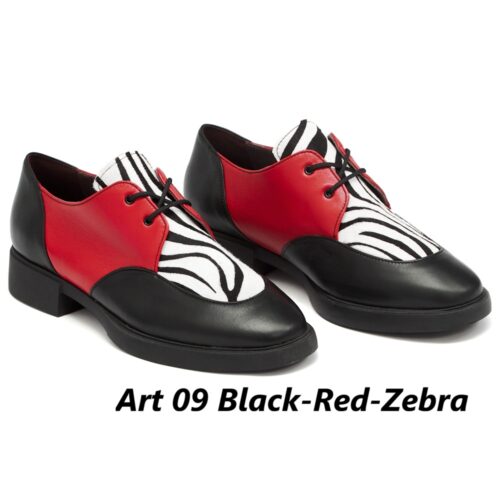 Women Shoes Art 09 Black-Red-Zebra