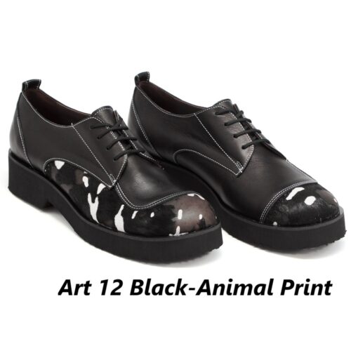 Women Shoes Art 12 Black-Animal Print