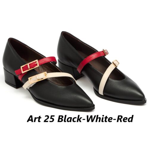 Women Shoes Art 25 Black-White-Red